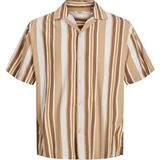 Jack & Jones Blatropic Resort Relax Erkek Çizgili Gömlek - Turuncu - Kırmızı - Bej