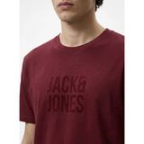 Jack & Jones Bordo Erkek Regular Fit Logo Baskılı T-Shirt 12307780 Jcotone Tee Crw Neck BSS26 - XL