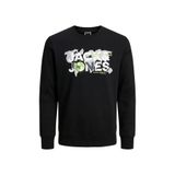 JACK & JONES Boy kapüşonlu sweatshirt logolu kapüşonlu kazak Junior, Siyah, 128