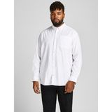 Jack & Jones Büyük Beden Beyaz Erkek Gömlek Uzun Kol Klasik Regular Fit Stil 6XL