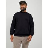 Jack & Jones Büyük Beden Bisiklet Yaka Sweatshirt - Bradley Siyah Polyester Erkek Outdoor Kullanım İçin Rahat - 6XL