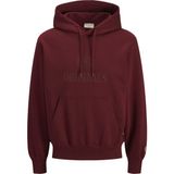 Jack & Jones Büyük Beden Gögüs Baskili Regular Fit Sweatshirt - Frederiksberg - 07R-Kırmızı - 5XL