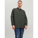 Jack & Jones Büyük Beden Haki Erkek Gömlek Uzun Kol Günlük Stil Oversize Kesim - 6XL