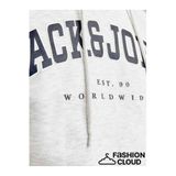 JACK & JONES Caleb Varsity Kapüşonlu Sweatshirt, XL, 12256521, Beyaz, erkek