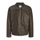 JACK & JONES Casablanca Deri Görünümlü Ceket, 2XL, 12278839, Chocolate Brown, Erkek