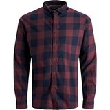 Jack & Jones Ekoseli Erkek Gömlek 12181602 - Bordo - 2XL