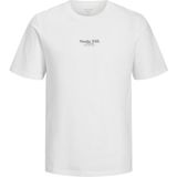 Jack & Jones Erkek %100 Pamuk Sirt ve Gögüs Baskili Tisört - 001 - Beyaz - XL