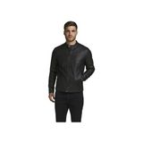 Jack & Jones Erkek 12182461 Uzun Kol Suni Deri Ceket Siyah Renk Düz Desen Günlük Kullanım İçin - XS