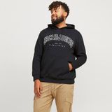 Jack & Jones Erkek 2XL Kapüşonlu Sweatshirt - Caleb, Cepli, Orta Kalınlık, Pamuk-Polyester Karışımı - Siyah