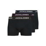 Jack Jones Erkek 3 Lü Siyah Renkli Kemer Pamuklu Boxer 12286183