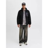 Jack & Jones Erkek Alpes Teddy Ceket Polyester Malzeme ile Regular Kalıp Siyah Renk