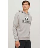 Jack & Jones Erkek Beware Baskılı Kapüşonlu Sweatshirt 12244219 Bej