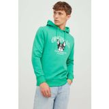 Jack & Jones Erkek Beware Baskılı Kapüşonlu Sweatshirt 12244219 Yeşil