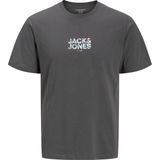Jack & Jones Erkek Bisiklet Yaka Gögüs Baskili Tisört - New Plas - 0-Gri
