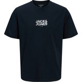 Jack & Jones Erkek Bisiklet Yaka Gögüs Baskili Tisört - New Plas - 003-Mavi