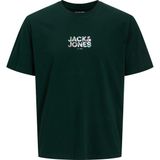 Jack & Jones Erkek Bisiklet Yaka Gögüs Baskili Tisört - New Plas - 1-Yeşil - XL