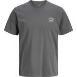 Jack & Jones Erkek Bisiklet Yaka Gögüs Baskili Tisört - Noge - 0-Gri
