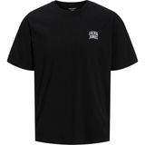 Jack & Jones Erkek Bisiklet Yaka Gögüs Baskili Tisört - Noge - 0-Siyah - XL