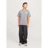 Jack & Jones Erkek Bisiklet Yaka, Kısa Kollu, Logo Baskılı T-Shirt, Ultimate Grey, 2XL
