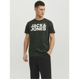 Jack & Jones Erkek Bisiklet Yaka Logolu Tişört-Corplogo Kısa Kol 100% Organik Pamuk - Siyah
