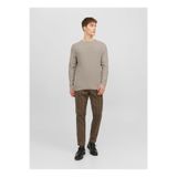 Jack & Jones Erkek Bisiklet Yaka, Standart Kalıp, Uzun Kollu Kazak, Taş