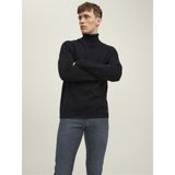 Jack & Jones Erkek Boğazlı Kazak Jjehıll Knıt Roll Neck Noos - M - Siyah