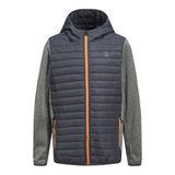 JACK & JONES Erkek çocuk kapitone ceket, Gri melanj/Detay: SET-IN LEEVES, 152