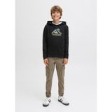 Jack & Jones Erkek Çocuk Kapüşonlu Sweatshirt, Baskılı, Siyah, 12 Yaş