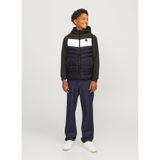 Jack & Jones Erkek Çocuk Siyah Şişme Mont, Kapüşonlu, 16 YAŞ
