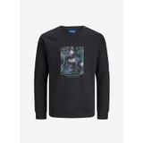 Jack & Jones Erkek Çocuk Siyah Sweatshırt JORSILVERLAKE SWEAT CREW NECK JNR