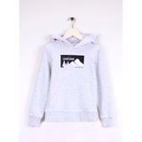 Jack & Jones Erkek Çocuk Sweatshirt, Dağ Baskılı, Kapüşonlu, Beyaz, 8 Yaş