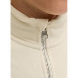 Jack & Jones Erkek Çocuk Sweatshirt, Nakışlı, Yarım Fermuarlı, Krem, 10 Yaş