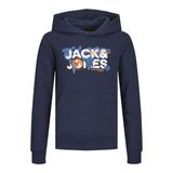 Jack & Jones Erkek Çocuk Tozu SWEAT HOOD JUNIOR Sweatshirt, Lacivert Blazer, 128