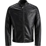Jack & Jones Erkek Deri Ceket Rocky Ket Noos - M - Siyah