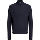 Jack & Jones Erkek Dik Yaka Fermuarli Triko Kazak - Pannel - 00 Lacivert
