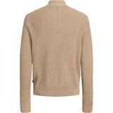 Jack & Jones Erkek Dik Yaka Fermuarli Triko Kazak - Pannel - 0019-Bej