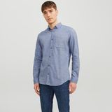 Jack & Jones Erkek Dügme Kapamali Düz Renk Gömlek - Classic - 01 Mavi - XL