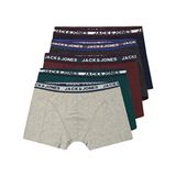 Jack & Jones Erkek Düz Desenli 5'li Boxer Dokuma Paça Tipi Rahat Kullanım - Çok Renkli - 6XL