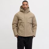 Jack & Jones Erkek Fermuar Kapamali Kapüsonlu Mont - Ccmoon - 02S-Bej - 2XL