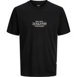 Jack & Jones Erkek Gögüs Baskili Bisiklet Yaka Kisa Kollu Tisört - Cassis - 0-Siyah - 2XL