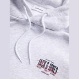 Jack & Jones Erkek Gögüs Baskili Kapüsonlu Sweatshirt - Aero - 0-Gri - M