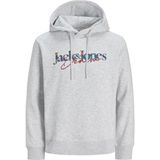 Jack & Jones Erkek Gögüs Baskili Kapüsonlu Sweatshirt - Tom - 0-Gri - 2XL