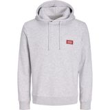 Jack & Jones Erkek Gögüs Baskili Regular Fit Kagüsonlu Sweatshirt - Rush - 0-Gri - 2XL