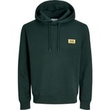 Jack & Jones Erkek Gögüs Baskili Regular Fit Kagüsonlu Sweatshirt - Rush - 00-Yeşil