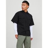 Jack & Jones Erkek Göğüs Cepli Oversized Gömlek - Altitude - Siyah