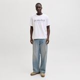 Jack & Jones Erkek Gögüs Logo Baskili Tisört - Devin - 001 - Beyaz - XL