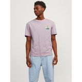 Jack & Jones Erkek Gögüste Logo Baskili Kisa Kollu Tisört - Aruba - Mor