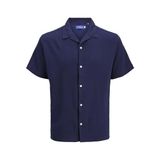 JACK & JONES Erkek Gömlek JORLUKE CRINKLE RESORT SHIRT SS SN, Ocean Cavern, L