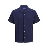JACK & JONES Erkek Gömlek JORLUKE CRINKLE RESORT SHIRT SS SN, Ocean Cavern, M