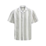 JACK & JONES Erkek Gömlek JPRCCSUMMER STRIPE RESORT S/S SHIRT SN, Vetiver, L